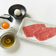 サーロインのすき焼き（卵・一口ライス付）