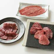 国産A5黒毛和牛のみを使用。
料理長お勧めの極上希少部位盛り合わせがこの価格で！