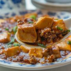 新鮮な花山椒のしびれる辛さとともに『麻婆豆腐』