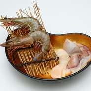 えび・イカ・貝柱の3種盛りです!!
それぞれもみダレが選べます。