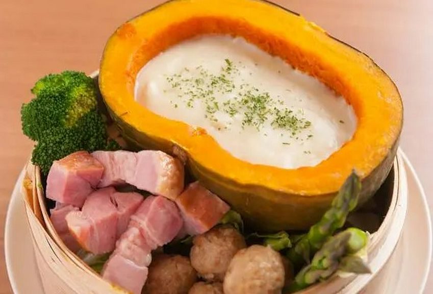 濃厚チーズの『かぼちゃのチーズフォンデュ〜温野菜添え〜』