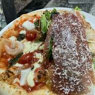 ペスカトーラとプロシュートのハーフ＆ハーフ