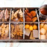 普通のこんにゃく、玉子、大根、練り物もありますが、焼肉屋の『おでん』だけに牛肉の種類やボリューム、そしてもちろん美味しさも別格。オリジナルの味噌ダレでアツアツを召し上がれ。