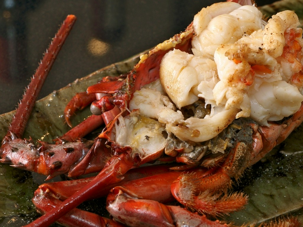 活鮑・活伊勢海老と神戸牛ステーキ,又は黒毛和牛フィレステーキを目の前で焼き上げるコース