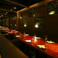 緑のオブジェが落ち着いた空間を演出。居心地の良いおしゃれな店