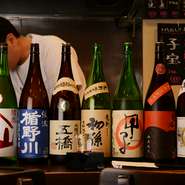 『おすすめの日本酒』をメニューに掲載。季節によって異なる地酒を楽しめます。
