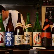 『おすすめの日本酒』をメニューに掲載。季節によって異なる地酒を楽しめます。
