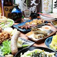 4名様以上であれば、手軽に料理を楽しめるコースはいかがでしょう。　飲み放題もセットになっているため、お酒も料理も楽しめます。気心知れた仲間同士で、楽しいひとときを。