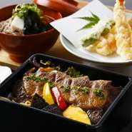 前菜／揚物／蕎麦／お重(和食のお重、お寿司のお重のいずれか一品をお選びください)／デザート