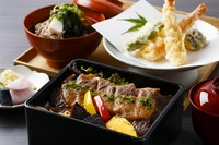 前菜／揚物／蕎麦／お重(和食のお重、お寿司のお重のいずれか一品をお選びください)／デザート