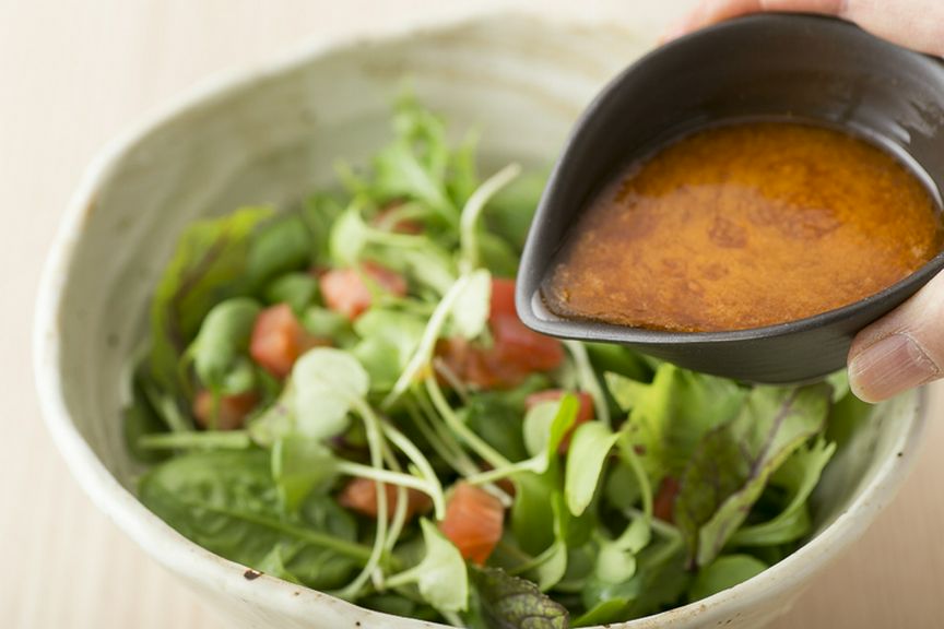 自家製生トマトドレッシングの緑サラダ