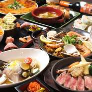 歓送迎会に全１２品メインに肉・魚の贅沢コース4500円飲放付き！