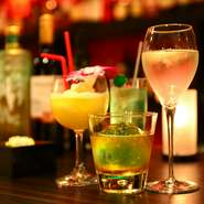 豊富な種類のドリンク　ノンアルコールも多数