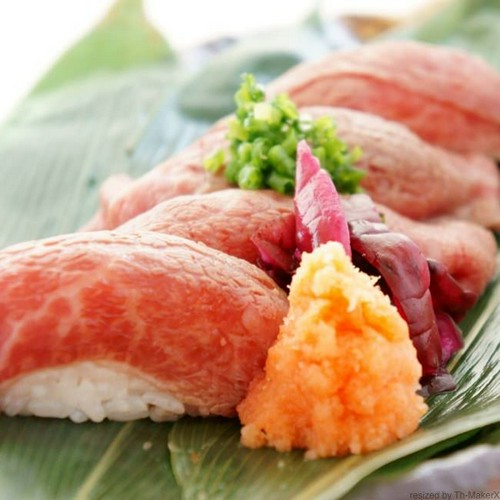 お口の中でトロ～リ「Ａ５和牛サーロインの炙り寿司」