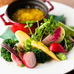 旬の野菜の濃厚な旨みを楽しむ『彩り有機野菜のバーニャカウダ』