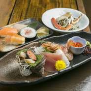 近海で獲れた新鮮な魚介をその日のうちに調理。様々な海鮮料理を味わえます。