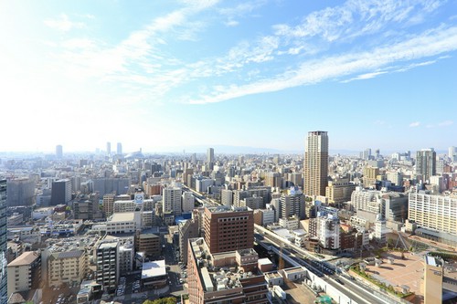 大阪の街並みが見渡せる美しい眺望