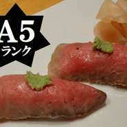 仙台づけ丼に＋660円でA5ランク仙台牛ローストビーフにぎり2貫をお付け致します。