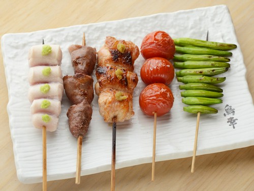 コース料理の一環『おすすめ串五本』