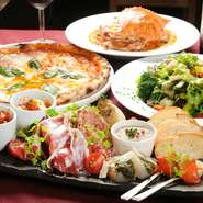 メインのイタリア料理をはじめ、スペイン料理やオムライスなどの洋食まで、バラエティ豊かなメニューをカジュアルに楽しめます。オーナーシェフが、確かな目で厳選した新鮮素材を、美味しく調理してくれます。
