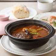 帆立貝のマリネ・スープ・パンorライス