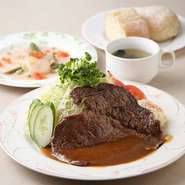 帆立貝のマリネ・スープ・パンorライス