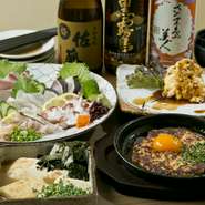 コース料理は3種類、飲み放題付きで3000円からあります