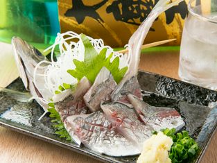 Kushikatsu, fresh fish, sake Hirataya