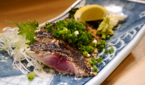 店主考案メニュー「鯖の塩タタキ」