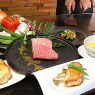 黒毛和牛ステーキ＆熊本県産赤鶏コース