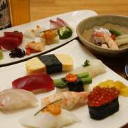 今宵の締めに、新鮮なお寿司とビールで乾杯『ビジネスコース』