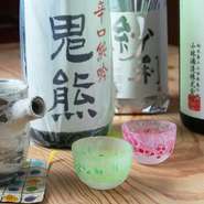 岡山では手に入らないような銘酒がいろいろ。【旬料理 ほんだ】のセレクションは楽しみのひとつ。