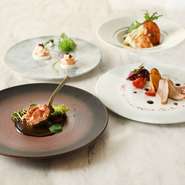 旬の食材をふんだんに使用し、記念日にふさわしい特別コースです。月替わりでPATISSERIE MASAKI 監修特別デセールをお楽しみいただけます。※3月と4月でデザートの内容が変わります