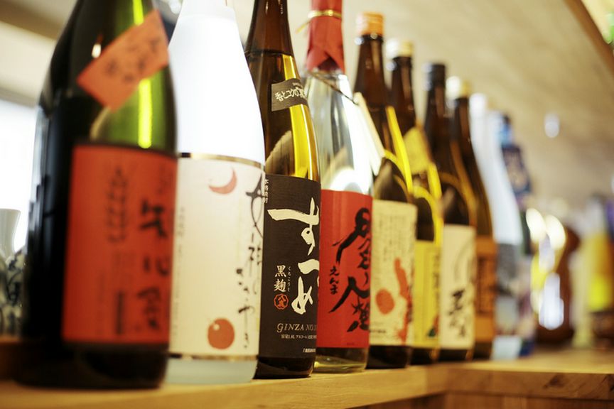 岡山の銘柄で取りそろえられた、30銘柄を超える「日本酒」