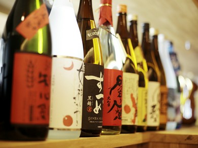 岡山の銘柄で取りそろえられた、30銘柄を超える「日本酒」