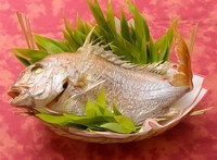 “おめでたい魚” として、古くからお祝いの席で振る舞われてきた鯛。頭から尾まで欠けていない姿そのものが縁起の良いこととされ、お祝いの席に最適な料理です。ご用命の際は、事前にご予約をお願いいたします。