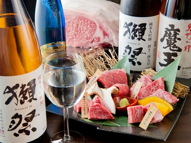 大阪の新味覚「あべ牛」と共に厳選日本酒を楽しめます