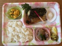 人気の酒ノ津加工の塩さばを中心に、
小鉢類を2種、
ご飯と漬物が入ってます。