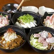 これからの季節、食べたいのが「鍋」。【隠れ居酒屋いわや】の鍋は、これまでコースで人気のあった豚、牛すじ、豆腐、きんき、あんこう鍋をはじめ、季節の旬の鍋が揃います。具材に合わせて出汁を変えています。