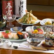 つやつやと輝く魚料理をはじめ、旬の食材を使用した名店の和食が味わえます。