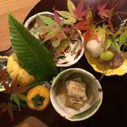 旬の食材で作り上げた前菜