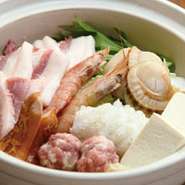 ※ご注文は2人前から 
具材：あさり・つみれ・海老・焼竹輪・ホタテ・島豆腐・お肉