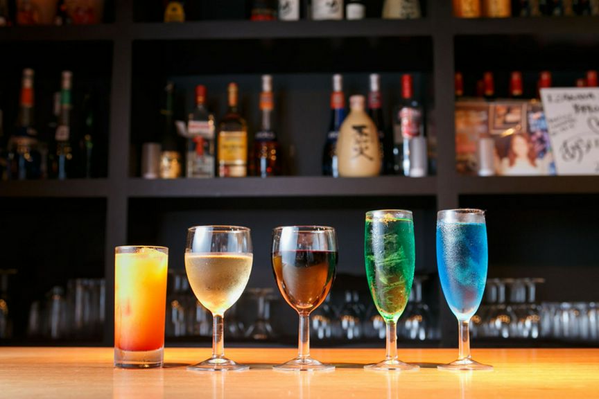 豊富なカクテルメニュー。リクエストにも対応