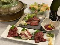 5種類の調理法で馬肉を味わえる、本場熊本から仕入れた馬肉をぜひご堪能ください。