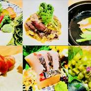 季節の食材をこだわり抜いた技術で調理しています。お祝い事には特別なデザートプレートをご用意しています。(コース、会席御膳)