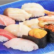 お寿司も人気です。シャリにもこだわっています。