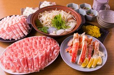 各種宴会におすすめ！　お刺身盛り合わせ付き、北海しゃぶしゃぶ鍋の食べ飲み放題