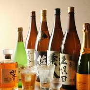 『魔王』『佐藤』『赤霧島』などの芋焼酎、『中々』『兼八』などの麦焼酎など、焼酎が豊富です。そのほか、『久保田萬寿』などの日本酒も。焼肉店ですが、好きなお酒を存分に楽しむことができます。
