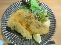 魚フライ・小鉢・サラダ・ご飯・赤だし・香の物