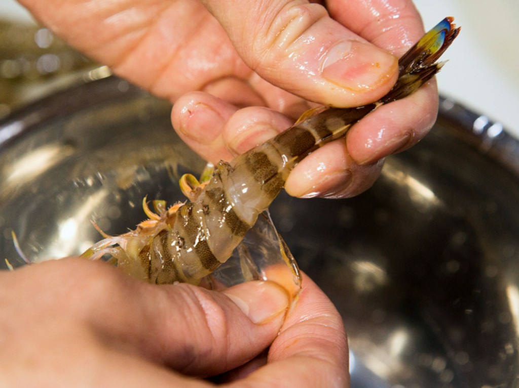 甘さがあり、食感もいい車海老は店主のお気に入りの食材
